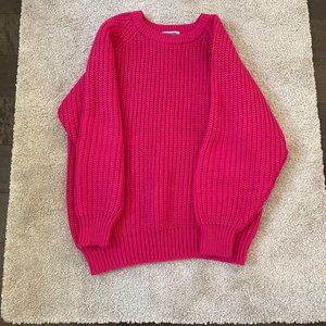 Mervyns hot pink cable knit sweater